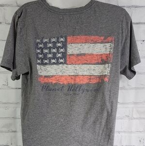Planet Hollywood flag design t-shirt